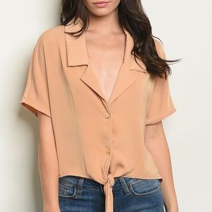 Cream button down blouse 👚